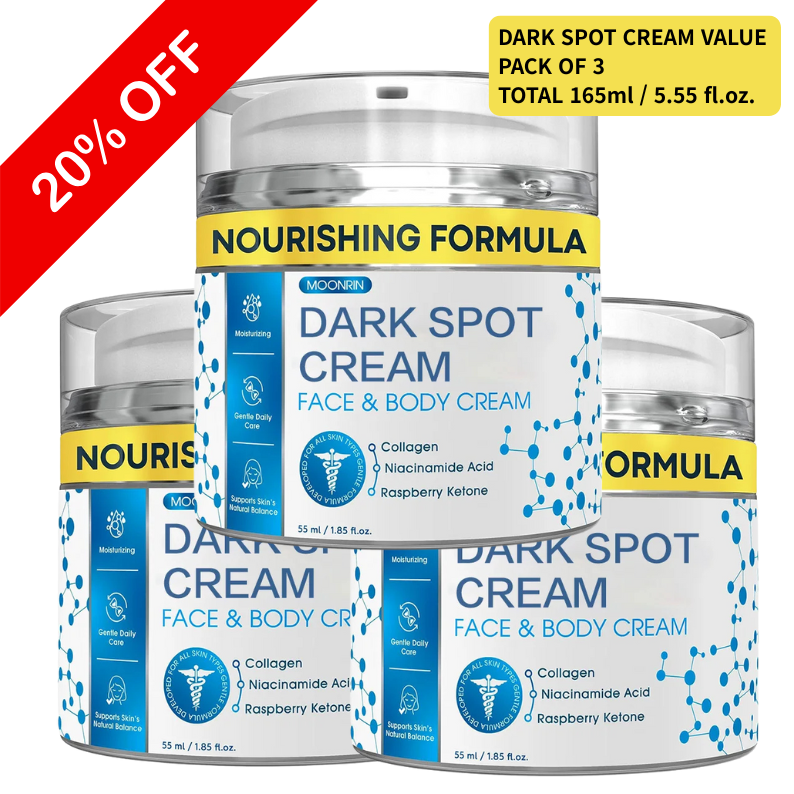 Value Bundle Package of 3 1.85 Fl oz 55 ml Moisturizing Skin Lightening Cream Dark Spot Corrector Collagen Niacinamide Acid