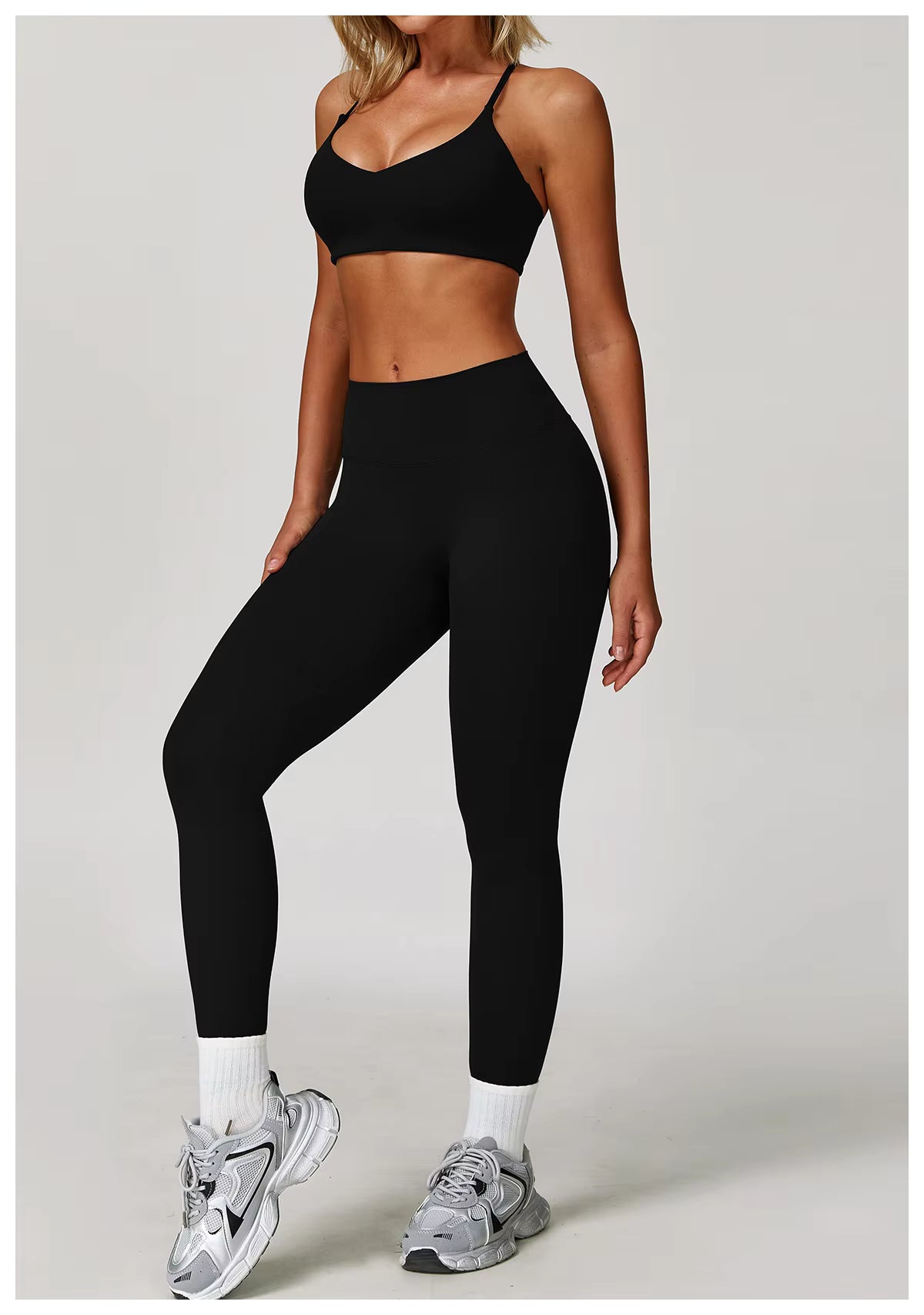 breathable sports bra set with zipper jacket and butt lifting leggings, quick-drying outfit, and workout yoga set